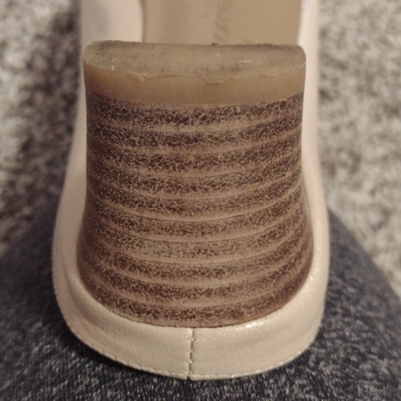 LIZ CLAIBORNE NATURAL CROCCA FABRIC FLEX MID-HEEL SQUARE TOE SIZE 8M MULES/SHOES - Picture 11 of 12